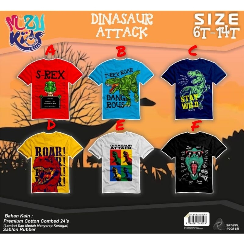 Kaos Anak Laki laki lengan pendek 6-14