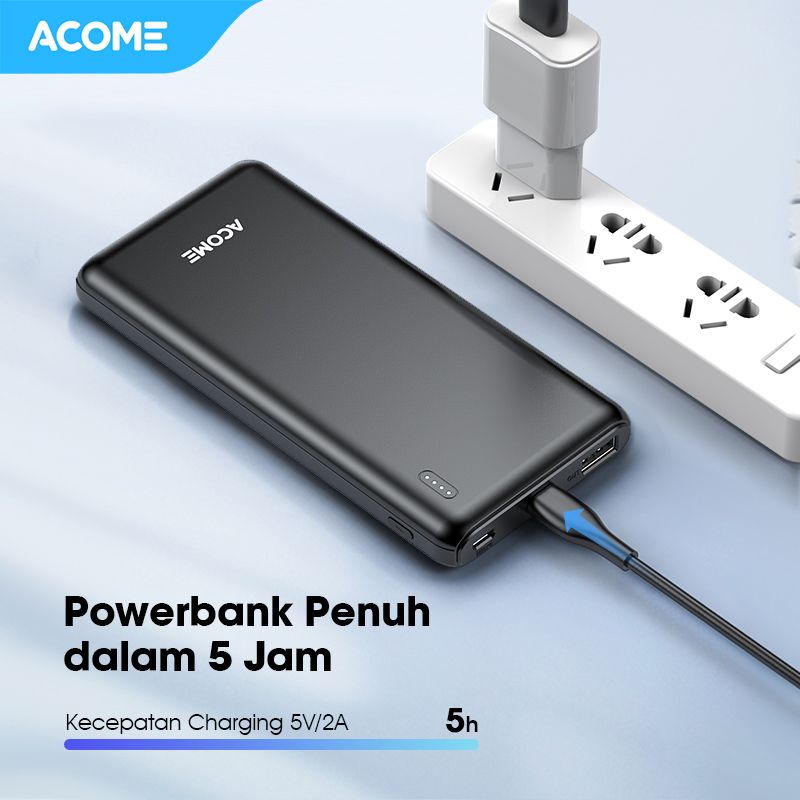Big Sale Acome Powerbank Pb 10000Mah 2.1A Dual Port Micro & Type-C Powerbank Travel Friendly