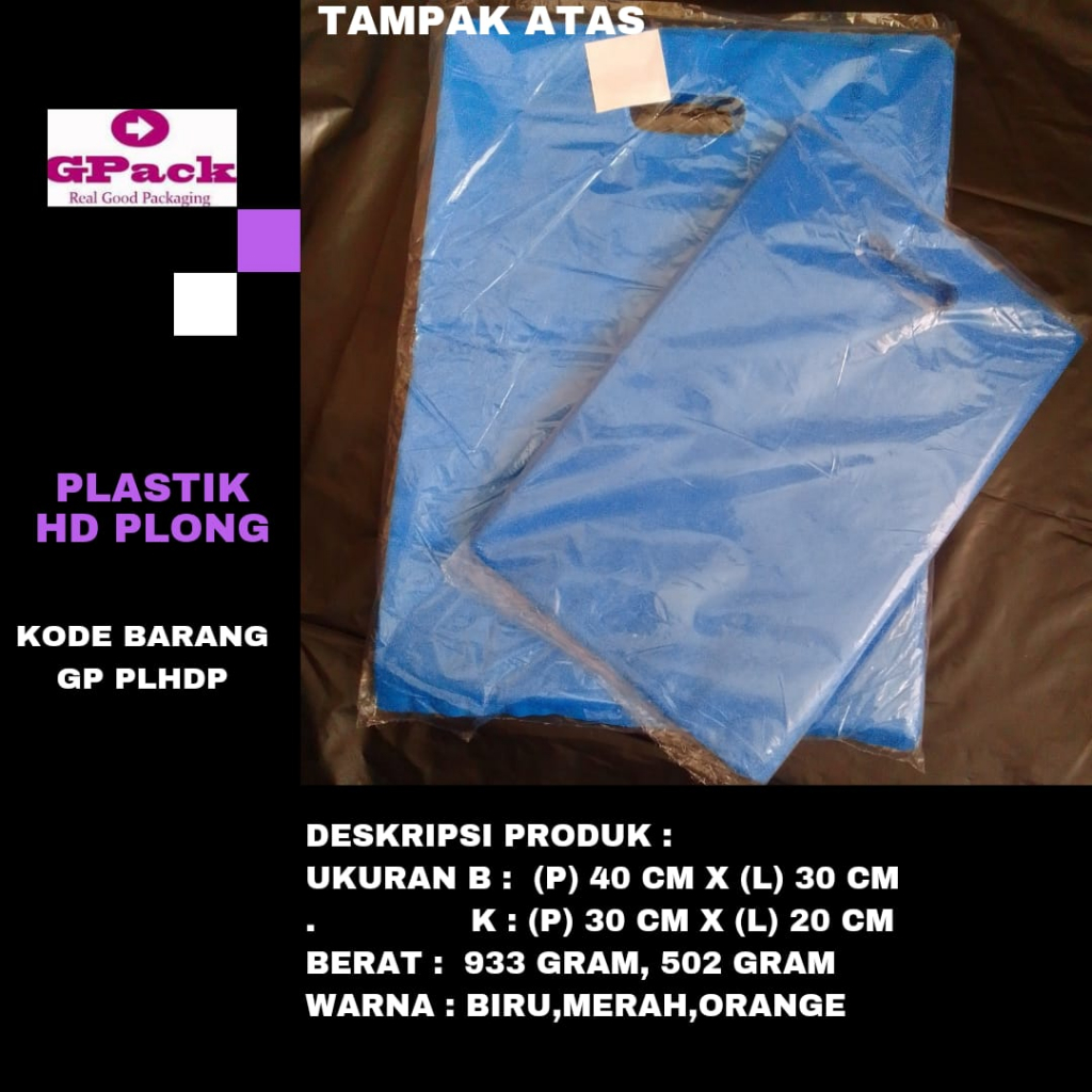 KANTONG PLASTIK HD PLONG / PLASTIK HD PLONG TEBAL (GP-PLHDP)