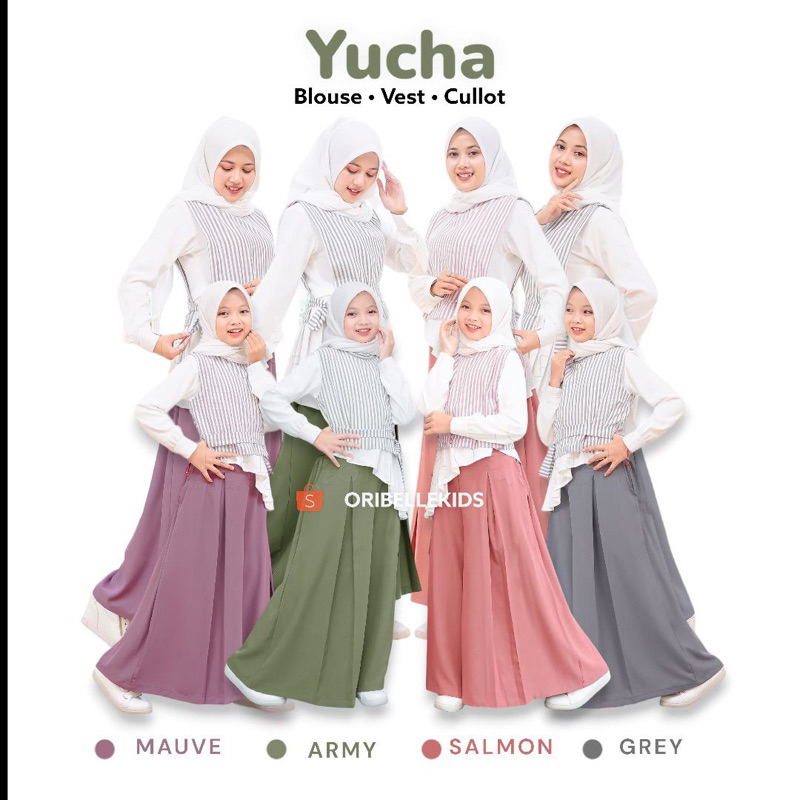 Yucha by oribelle/setelan muslim anak perempuan/stelan anak tanggung/perempuan/baju muslim remaja pe