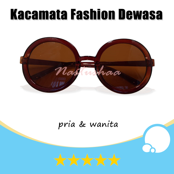 Kacamata Oval Oversize Fashion Dewasa  dengan Model Korean Style Lensa Anti Uv Cocok Dipakai Untuk Healing