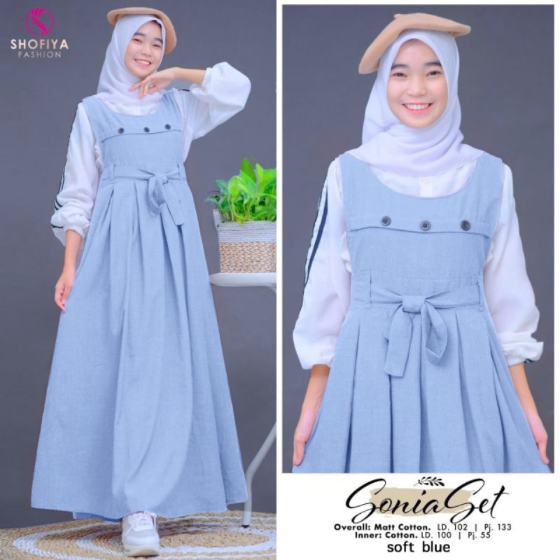 SONIA GAMIS SETELAN OVERALL+ INNER TERBARU BY SHOFIYA SFS