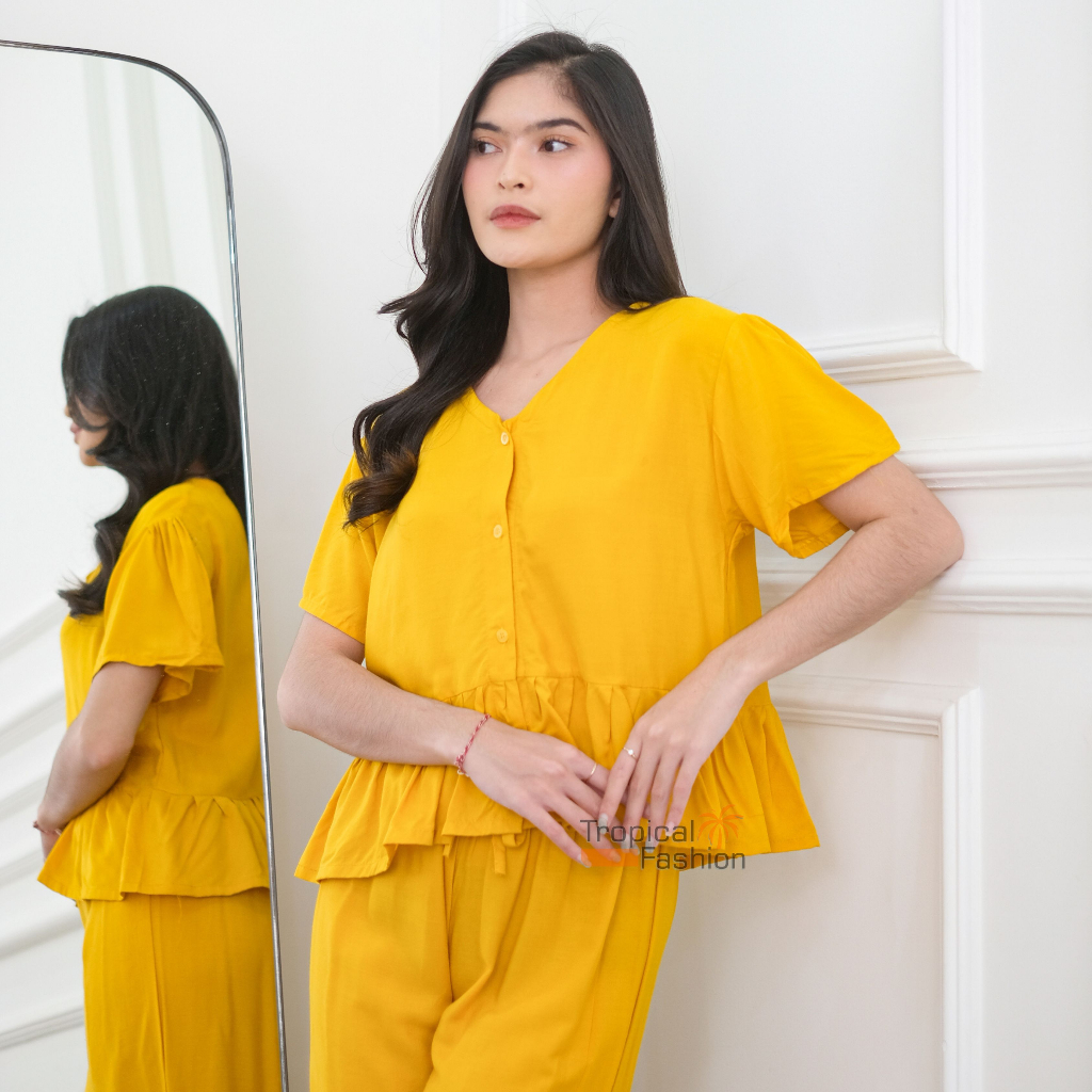 Setelan Panjang Busui Kalina Polos Bahan Rayon Premium Termurah Kekinian