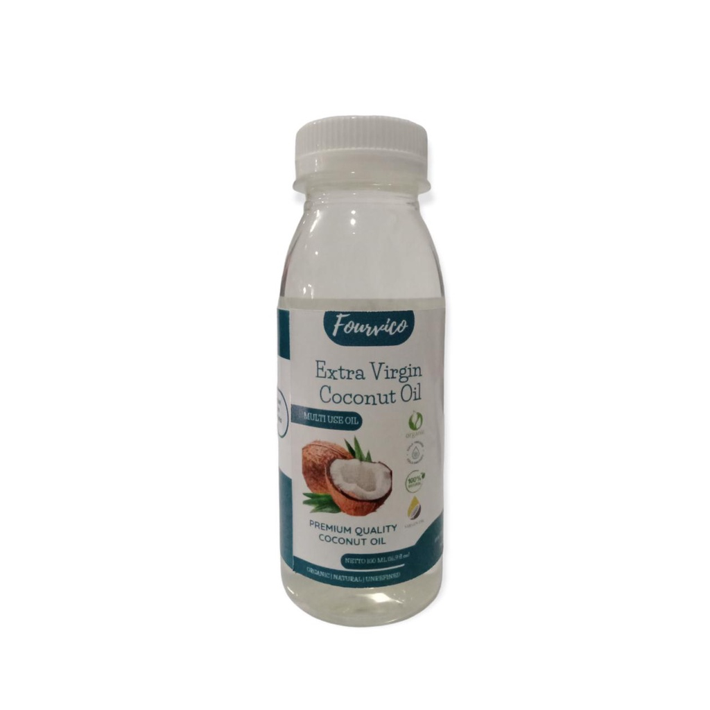 

Best Seller VCO Virgin Coconut Oil FOURVICO 100 ml / Minyak Kelapa Murni FOURVICO