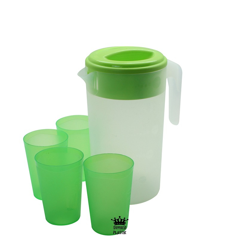 Kiramas TA-01 Teko Plastik Ukuran 2,5 Liter Free 4 Gelas