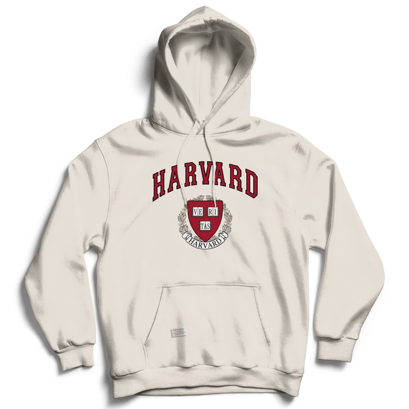 Parisdivarious Sweater Hoodie Jemper (Bordir) Harvard Bahan Fleece Size S - XXL (Pria &amp; Wanita)