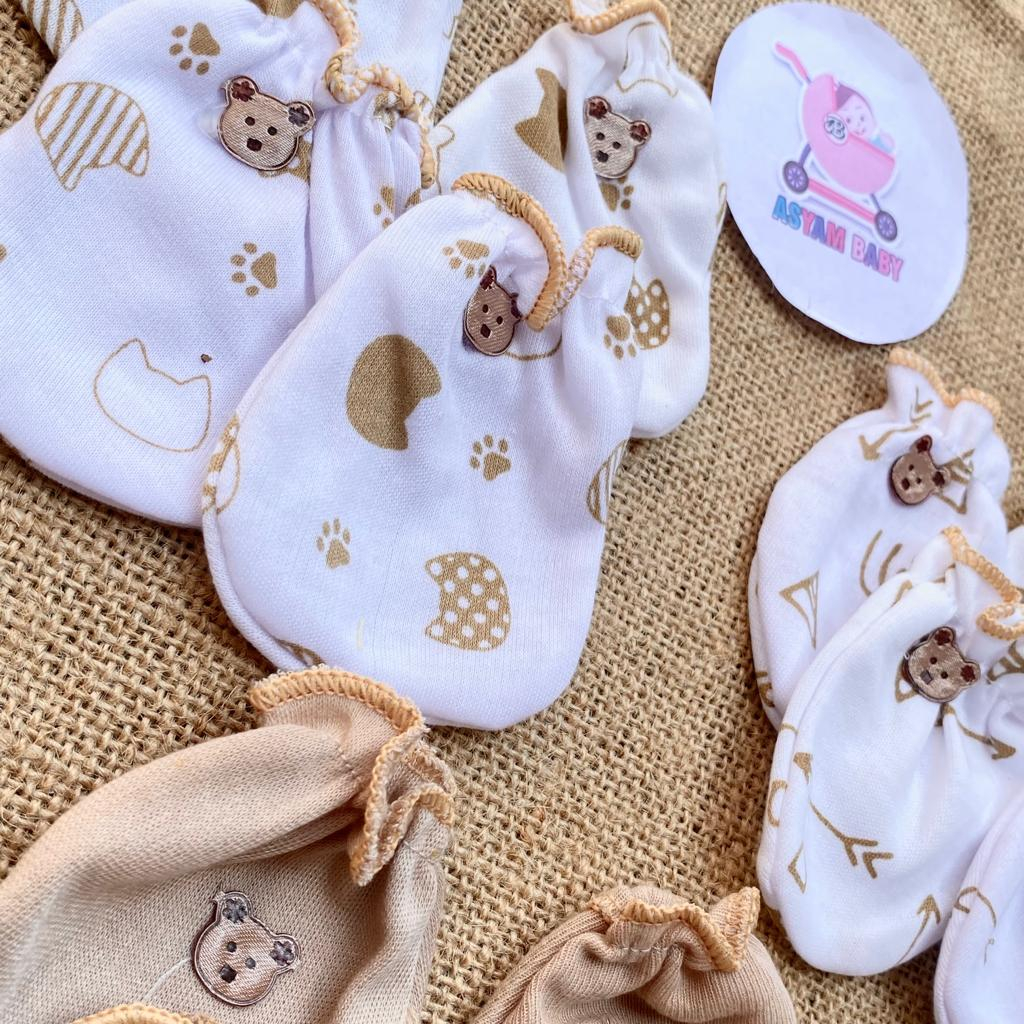 3 PCS Sarung Tangan 3 PCS Sarung Kaki Series Coklqt Sablon ASYAM BABY