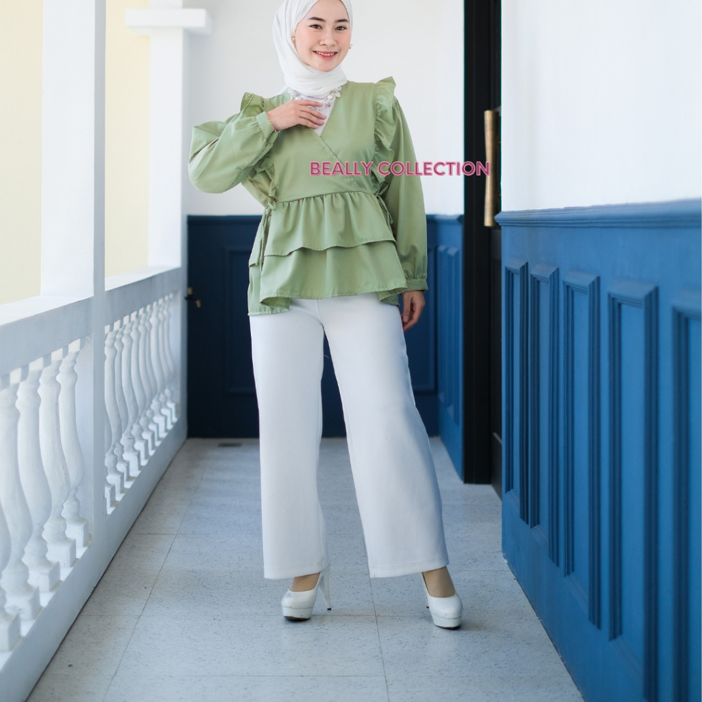 ALEYA BLOUSE RUFFLE TOYOBO PREMIUM | JISOO TOP ATASAN WANITA MUSLIM | MOZA BLOUSE CANTIK CASUAL | ZANA TOP BLOUSE REMAJA