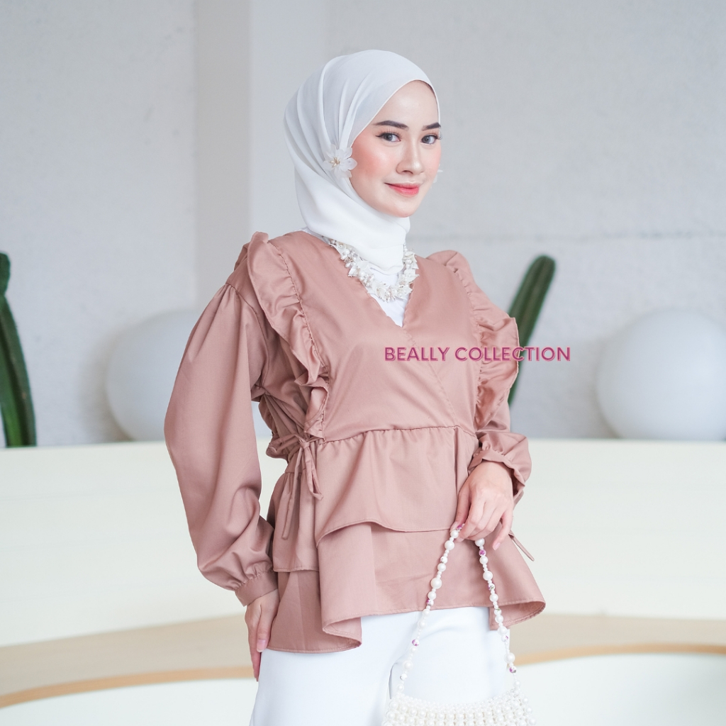 ALEYA BLOUSE RUFFLE TOYOBO PREMIUM | JISOO TOP ATASAN WANITA MUSLIM | MOZA BLOUSE CANTIK CASUAL | ZANA TOP BLOUSE REMAJA