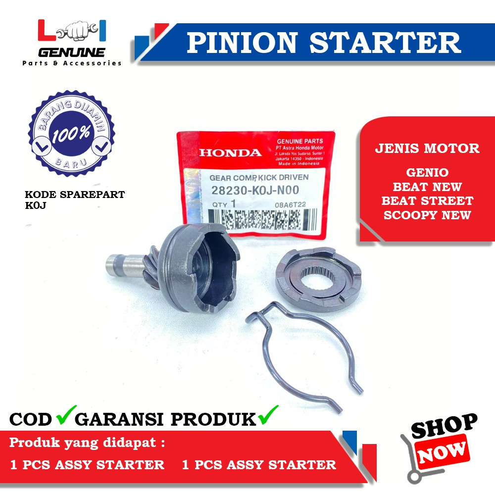 -LOI- GIGI PINION STATER SET HONDA GENIO BEAT NEW BEAT STREET SCOOPY NEW K0J