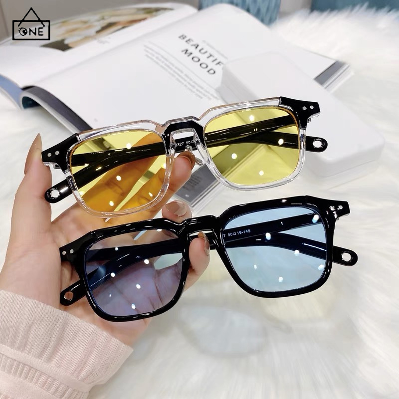 Kacamata Hitam Candy Persegi Wanita Dan Pria Warna Optik Anti Dengan Fashion Korea Square Sunglasses