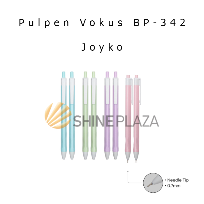 

Pulpen Pastel Joyko Vokus BP-342 0.7mm - Bolpen Ball Pen Hitam 0,7 mm