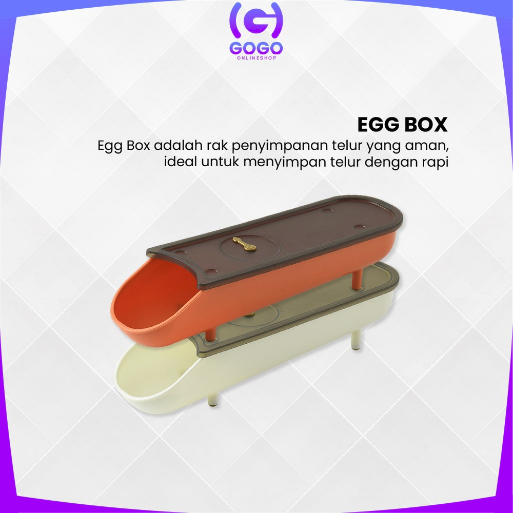 GOGO-C861 Tempat Telur Ayam Estetik Storage Box Organizer / Wadah Tempat Telor Kotak Penyimpanan Serbaguna