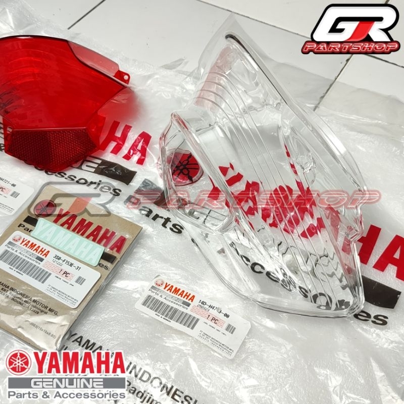 mika stoplamp mio soul 14D set 3 bagian mika bening + merah + stiker yamaha ori ygp original yamaha