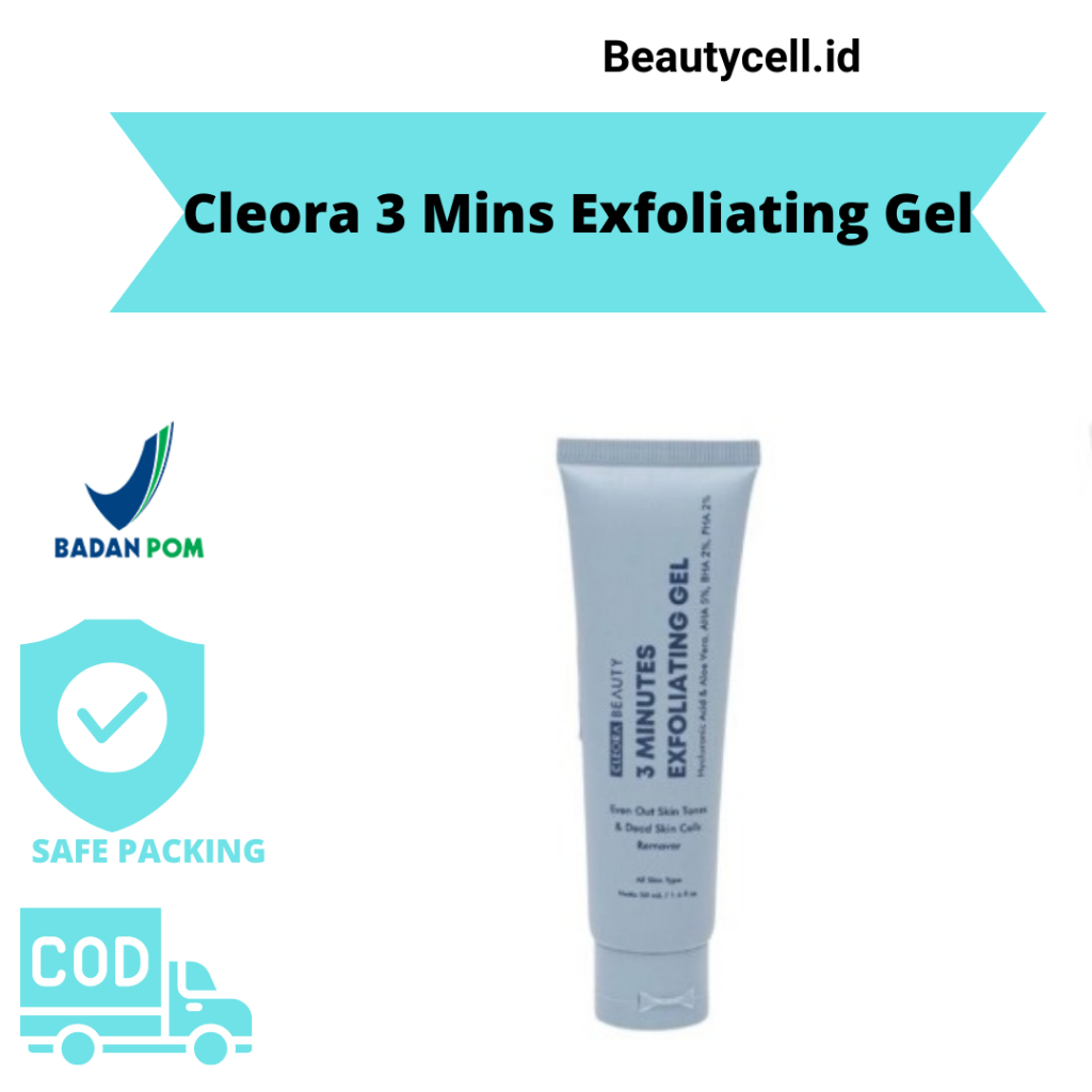 BPOM Cleora 3 Minutes Exfoliating Gel AHA BHA PHA Eksfoliasi Wajah Muka Mengangkat Sel Kulit Mati