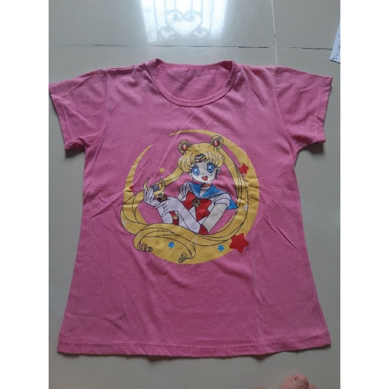 kaos anak sailor moon, minnie mouse, pony n miku preloved