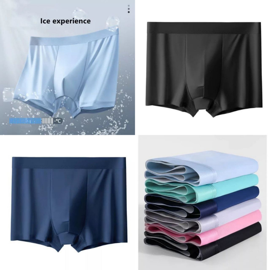 ASK - CD Pria Celana Dalam Boxer Pria Ice Silk Solid Color Men Underware CD74