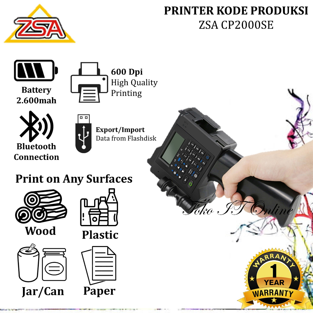 ZSA CP2000SE PRINTER PENCETAK TANGGAL KADALUWARSA EXPIRE DATA KEMASAN CP-2000SE