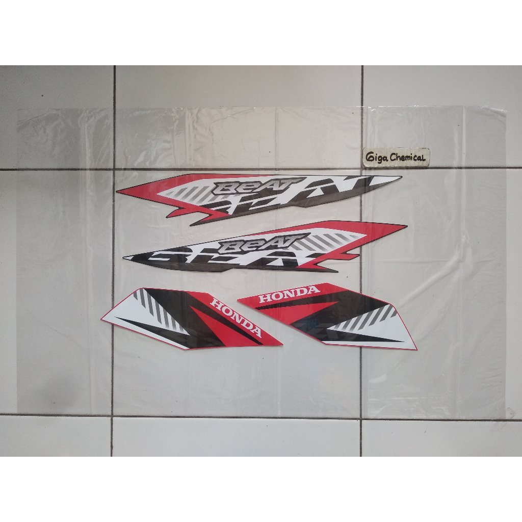 Striping Sticker Lis Standart Honda Beat  2022 2023 Hitam Merah Original