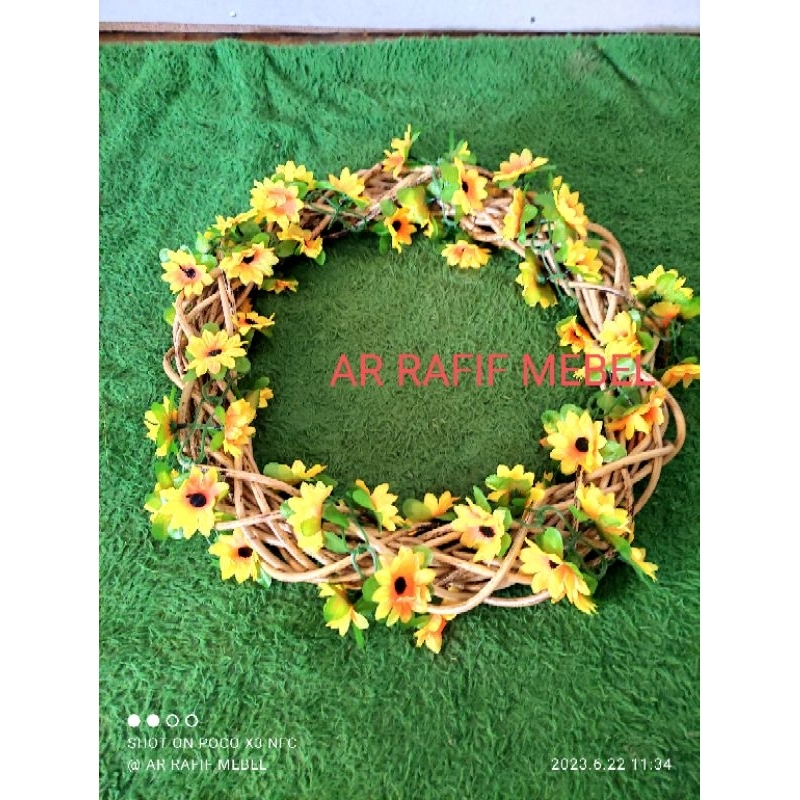ring rotan untuk dekorasi rumah / hiasan dinding rotan / wreath rotan