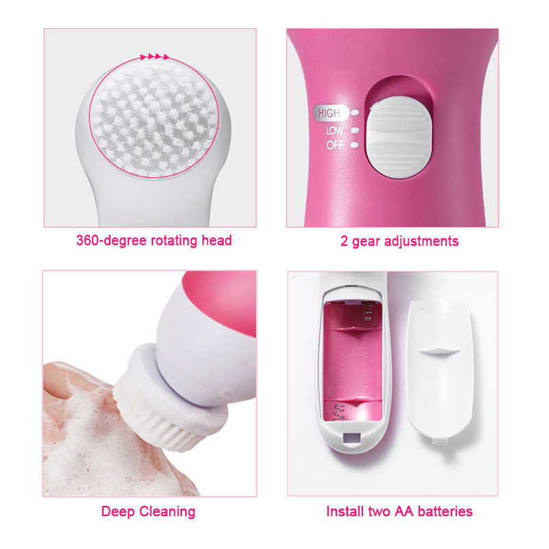 PEMBERSIH MUKA FACIAL CARE 5 IN 1 ALAT PIJAT SIKAT WAJAH ELEKTRIK