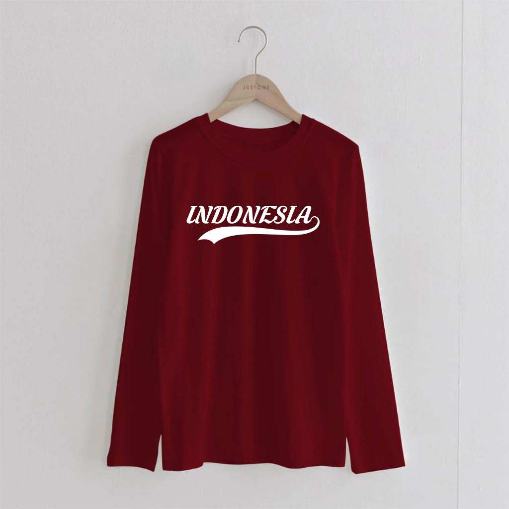 kaos katun combed panjang 17 agustus indonesia pria wanita
