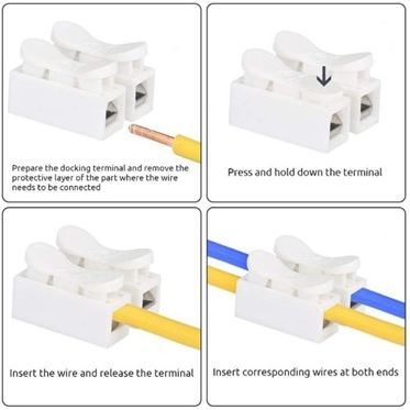 Quick Connect Cable Wire Connector 3 Pin Terminal Sambungan Kabel CH-3 Penjepit 3 Jalur Kabel CH3 Konektor Pengaman Kawat 3 Slot ch-3/3 ch3/3