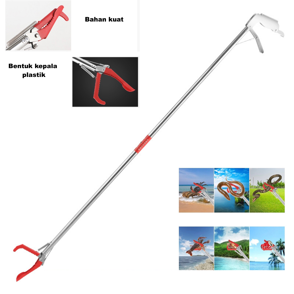 Tongkat belut/penjepit belut ular /alat penangkap penjepit bahan stainless kuat 75cm