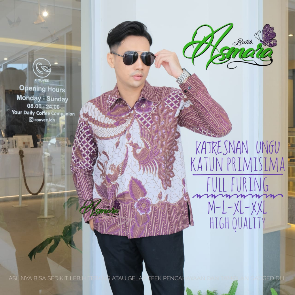 KATRESNAN UNGU ASMARA BATIKSOLOAMANAH KEMEJA BATIK PRIA LENGAN PANJANG PENDEK LAPIS FURING PREMIUM KATUN HALUS ANGGORO WHITE COFFE LAYUNG MERAH WIRAYUDA HITAM BRAMANTYO BIRU MERAH PUTIH KUNING KEMBANG PAGER KAWIJAYAN COKLAT ABISENA COKLAT ANTASENA BIRU