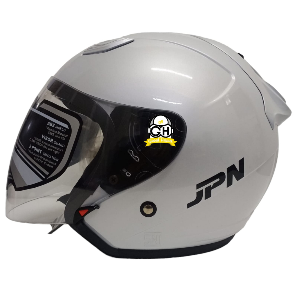 HELM JPN GALAXY WHITE MUTIARA HELM HALF FACE SNI TERBARU