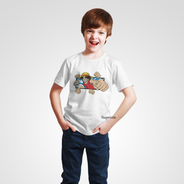 Kaos Anak Distro Laki-Laki Cowok S M L XL Superhero LUTFY TINJU PUTIH abadigrosir threepoint goverti