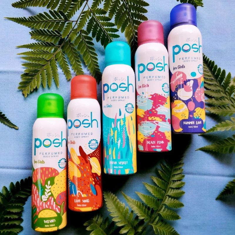 Posh Wmen Hijab Perfumed Body Spray 150ml | LoveSong | Wishes | Blaze Pink | Summer Love | Fresh Spirit | HALAL BPOM