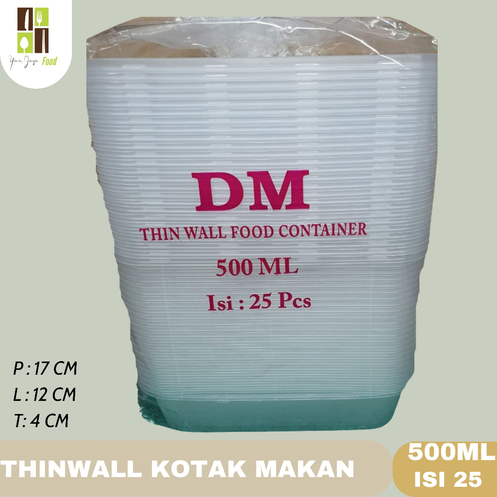 Thinwall DeeMak DM 500 ml Rec / Kotak Makan Persegi Panjang