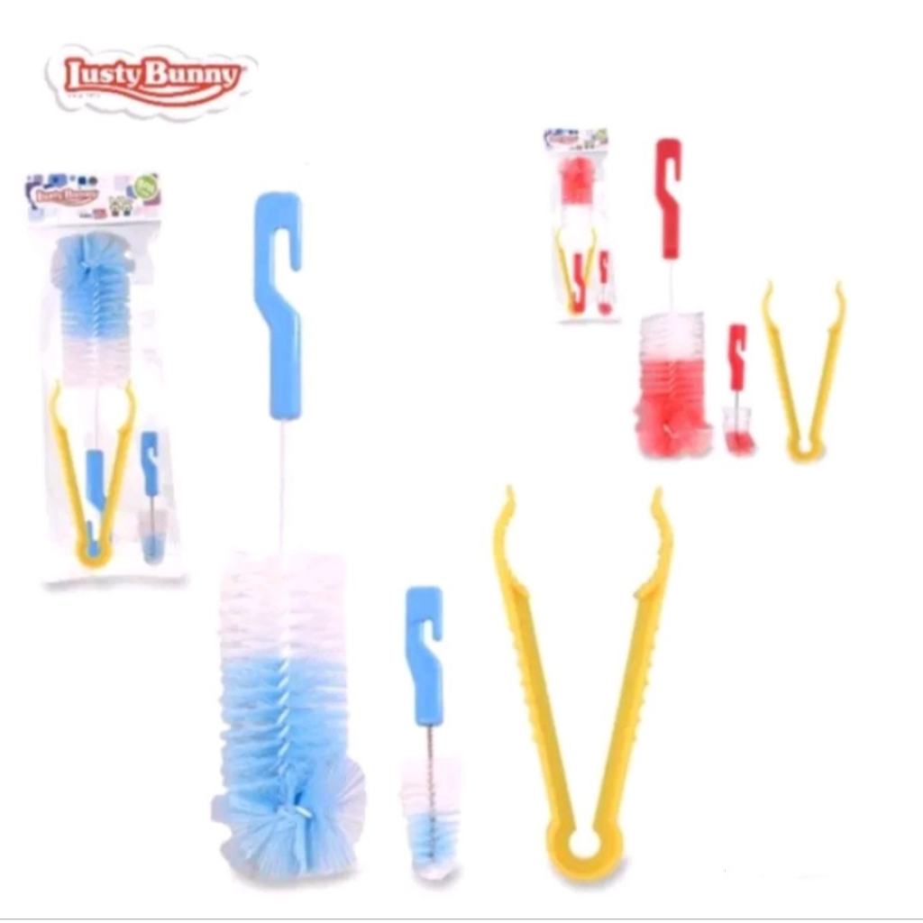 Lusty Bunny Sikat Botol Bayi dan Capitan SK-1001 Sikat Pencuci Pembersih Botol Dot Penjepit Botol