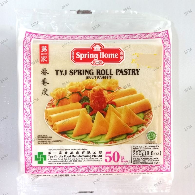 

TYJ Spring Roll Pastry/Kulit Lumpia 5" (50 Pcs) 250 Gr