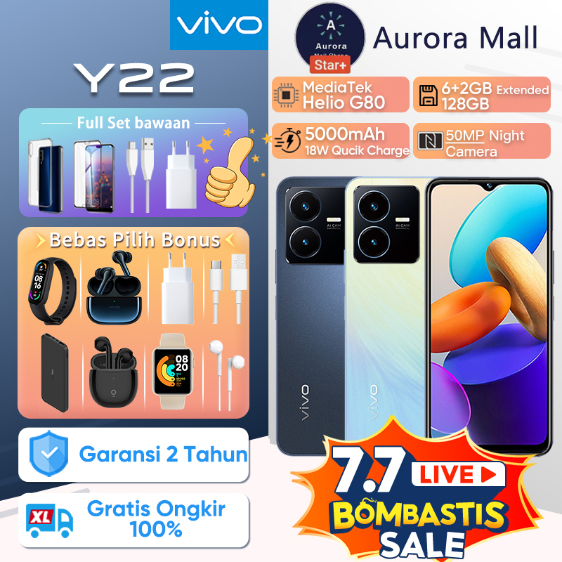 VIVO Y27 VIVO Y27 5G VIVO Y22 RAM 6GB+6GB Extended ROM 128GB GARANSI RESMI Helio G85 Gaming Processor 5000mAh Fast Charging 18W FastCharge Vivo Y21 Y21s