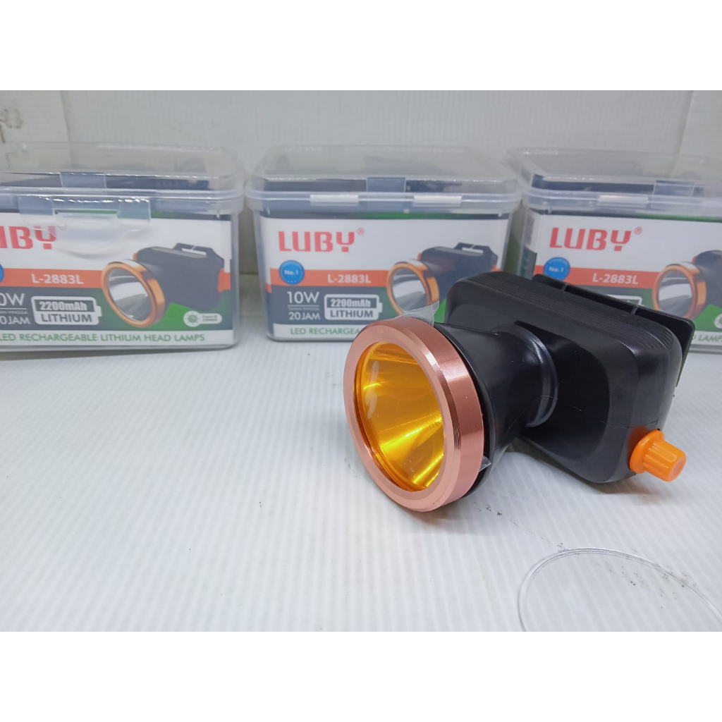 Senter Kepala/Headlamp LUBY L 2883L 10 watt+Free lensa kuning / L-2883L