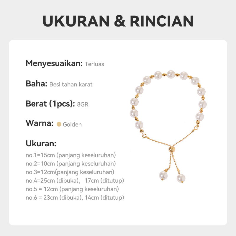 Jual Pehiasan Gelang Rantai Serut Wanita Aksen Manik-Manik Gaya Casual Lucu Fashion Import