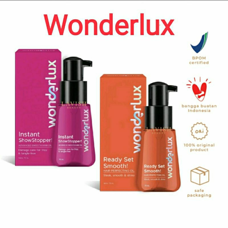 WONDERLUX Instan Showstopper Ready Smooth Hair Perfecting Oil 75ml - Serum Rambut