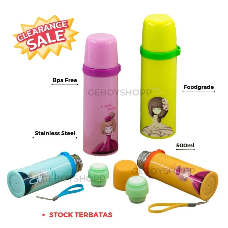 [CLEARANCE SALE] Botol Minum / Tempat Minum / Botol Air Stainless SteeI DNG I Love Winter 500ml Foodgrade