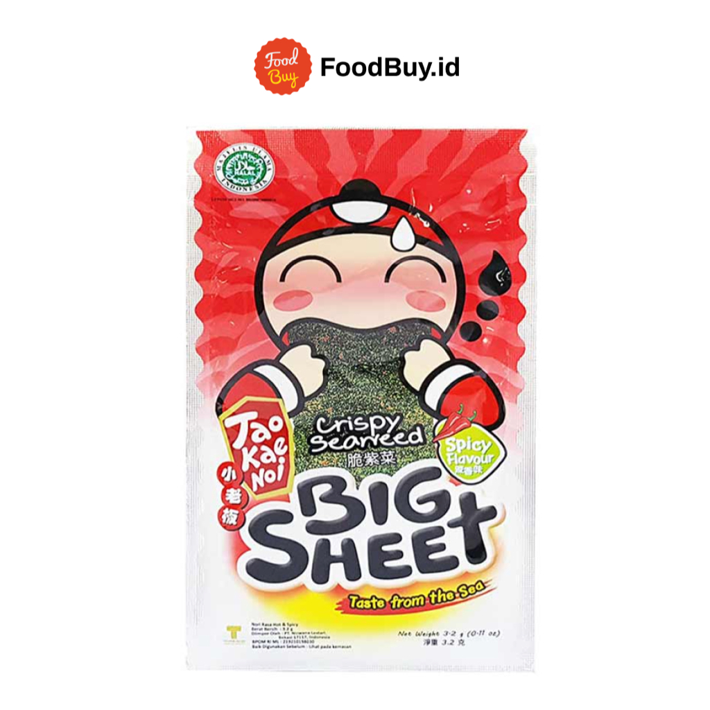 

Tao Kae Noi Crispy Seaweed Big Sheet Spicy Flavour 3.2 gr