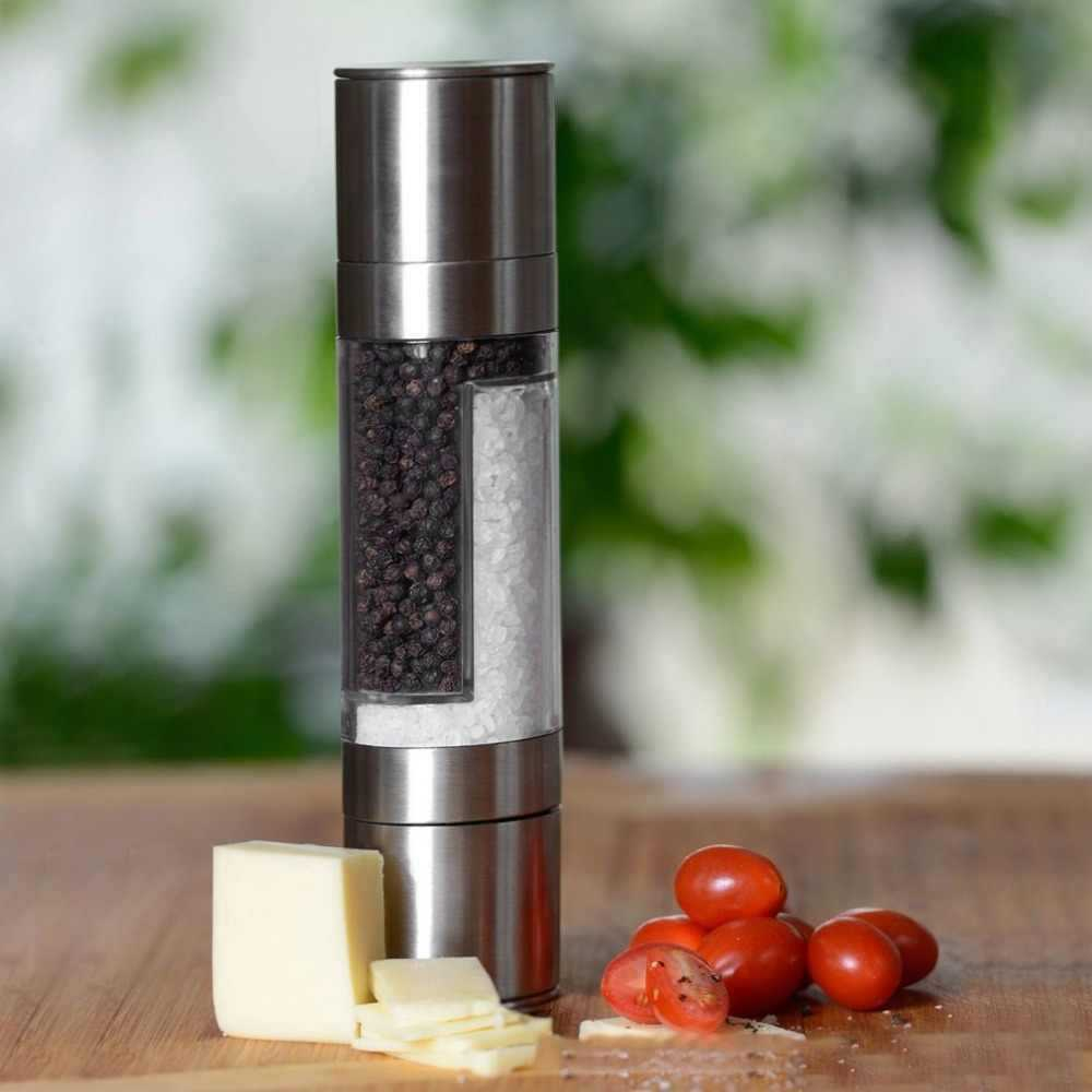 Penggiling Biji Lada 2 in 1 Spices Pepper Grinder 200ml Alat Penghalus Rempah 2 Kontainer Multifungsi Berkualitas