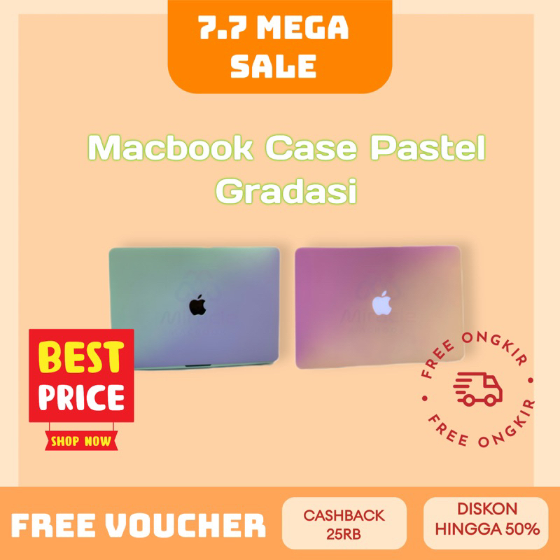 MACBOOK Case PASTEL BABY PINK GRADASI  NEW AIR PRO M1 M2 11 12 13 14 15 16 INCH NON / WITH CD ROOM / TOUCHBAR / NON TOUCHBAR