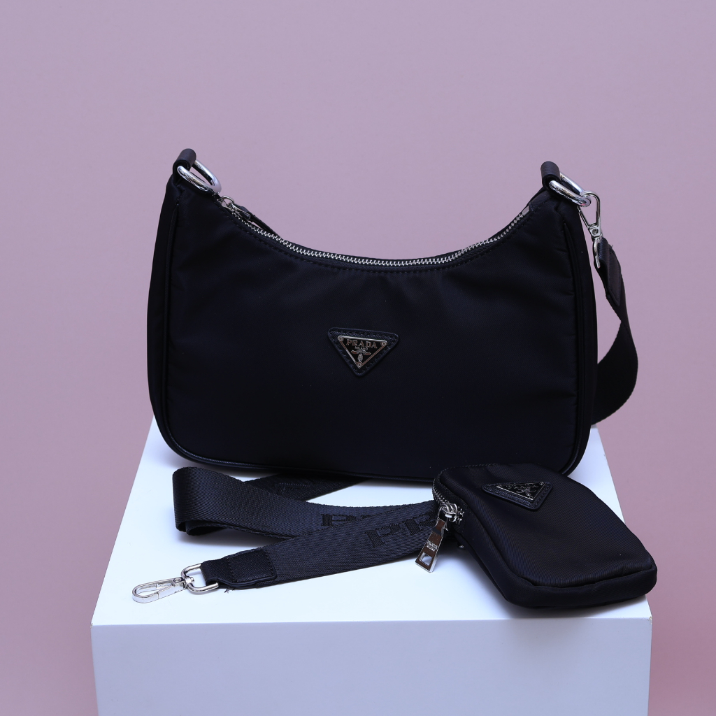 Tas Wanita Selempang PR@D@ 6626 - SNR Size 27cm (M) dan Size 25cm (S)