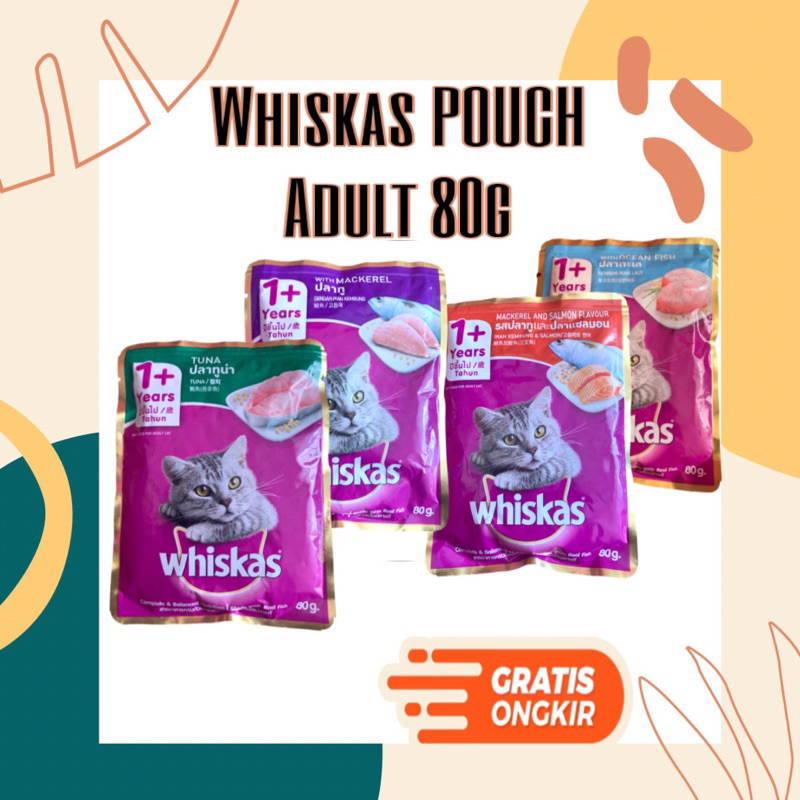 Whiskas Wet Food Pouch 80gr Makanan Kucing Adult