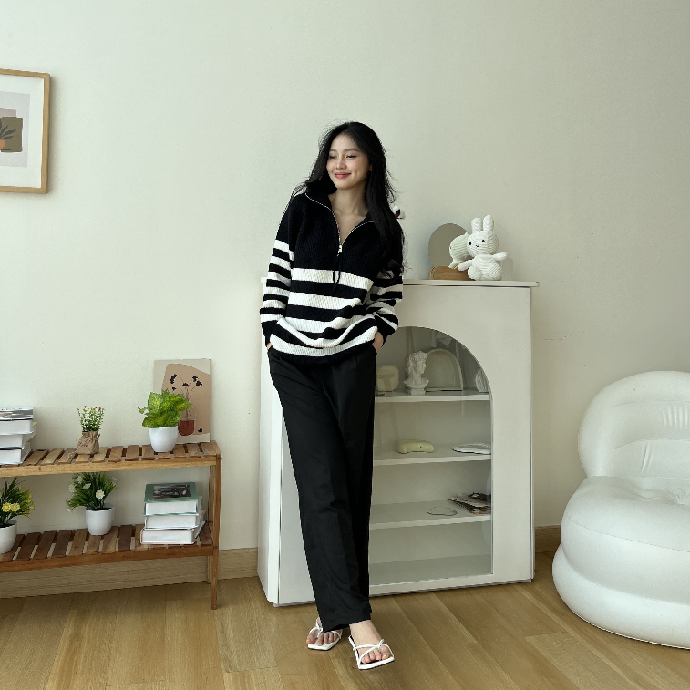 Mendy Thick Sweater - Pakaian Wanita Casual - Atasan Rajut - Blouse Korean Style