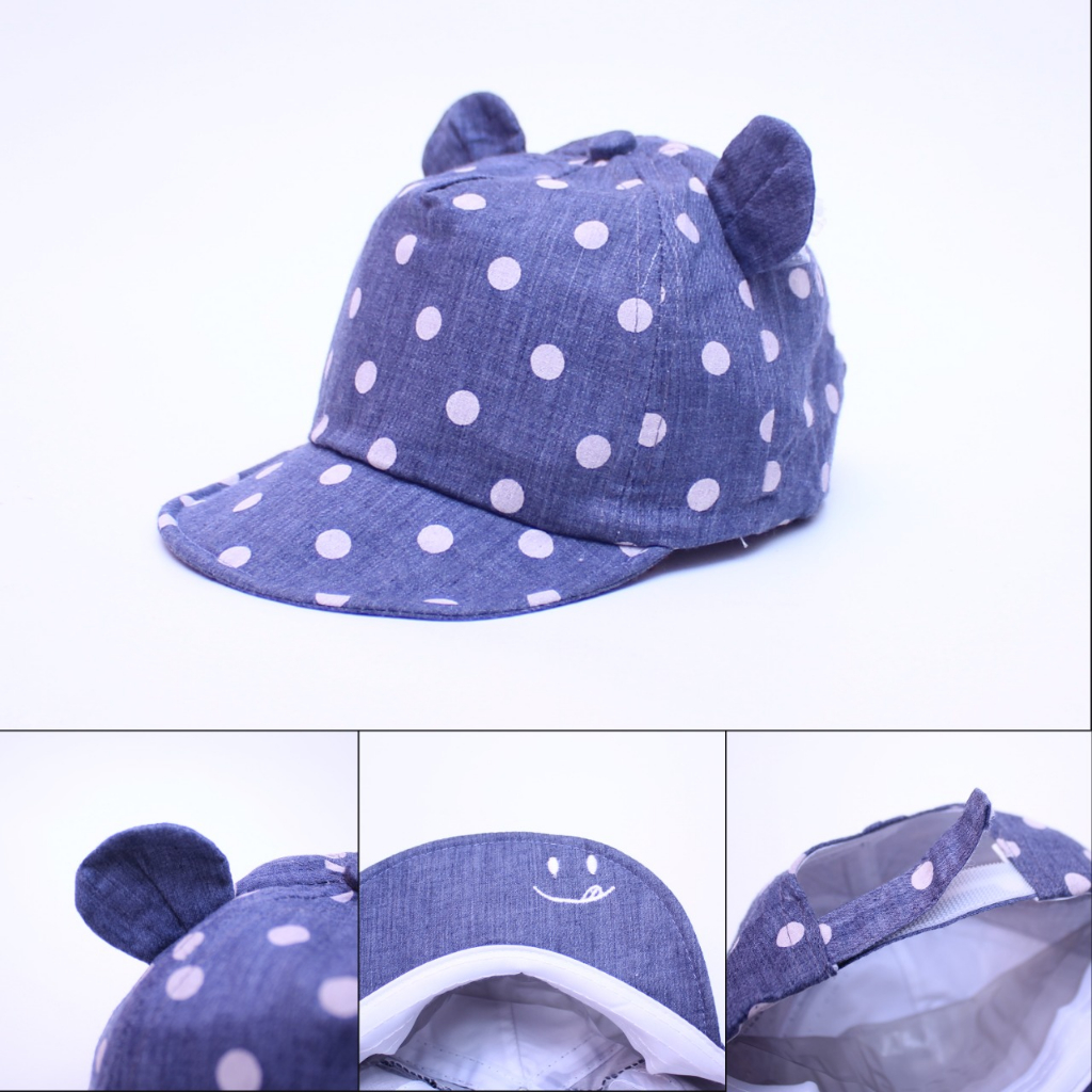 NIA BABY TOPI ANAK POLKADOT SMILE - TOPI ANAK MOTIF POLKADOT