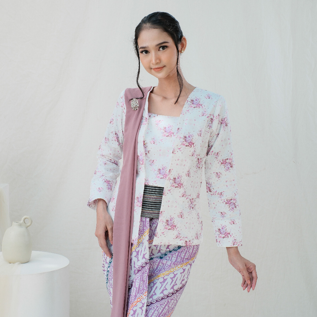 Kebaya Kutu Baru Modern Katun Jepang Anjani-Lilac By Khalisa Batik