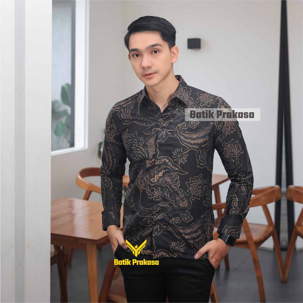 Kemeja Batik Prakasa Motif Yudhistira Slimfit Lengan Panjang Batik Solo