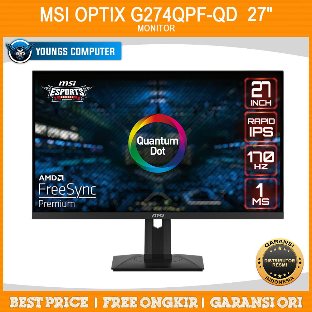 MONITOR MSI OPTIX G274QPF QD 27&quot; IPS 170Hz 1ms Quantum Dot WQHD